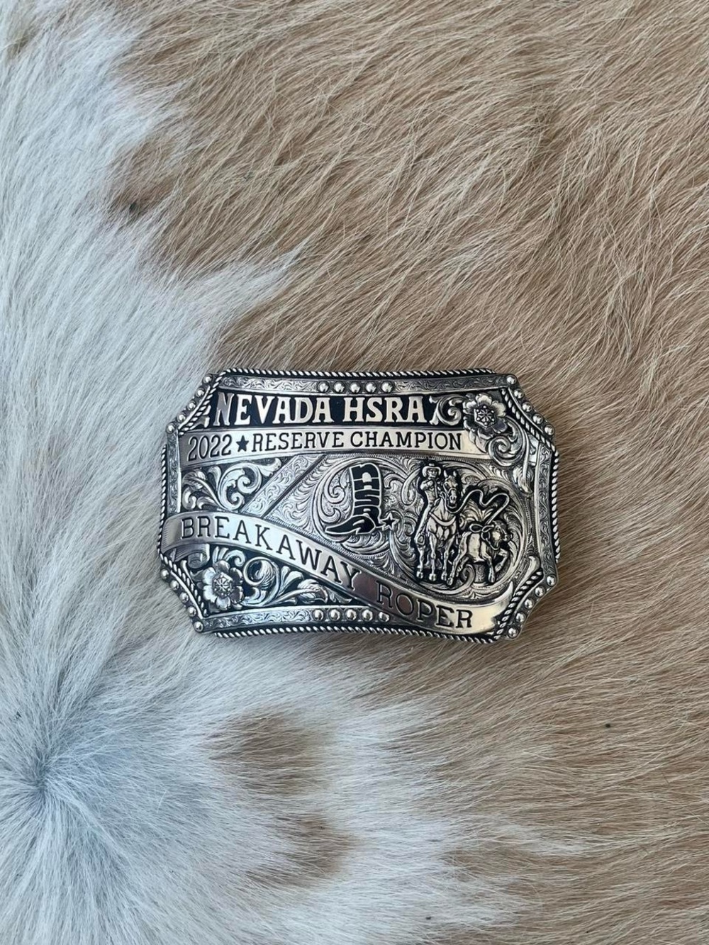 2022 Nevada HSRA Reserve Champion Silver Breakaway Roper Belt Buckle